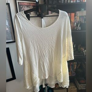 Torrid White with Lace High-low shirt